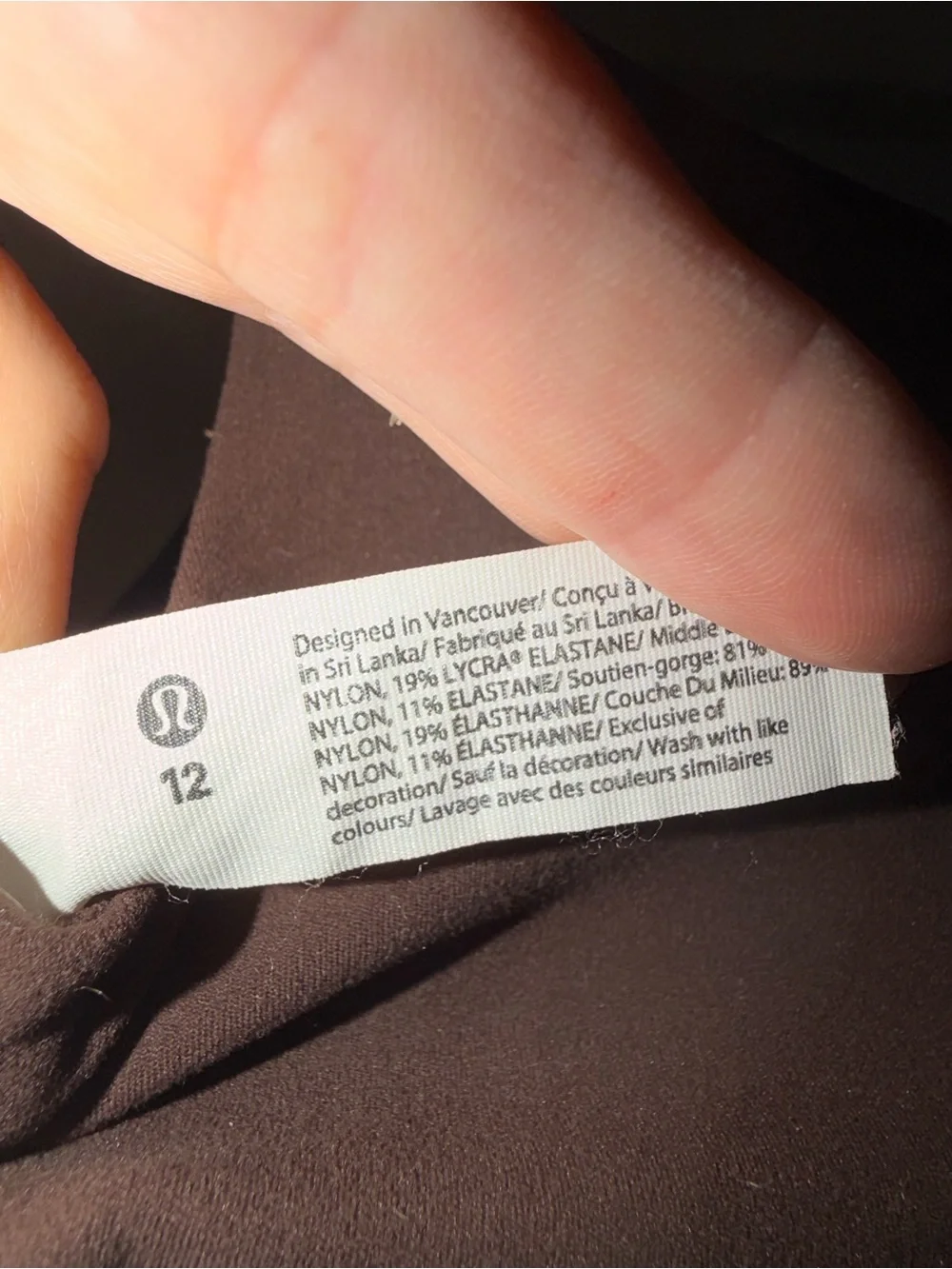 lululemon athletica Asymmetric One-Shoulder Chocolate Brown Sports Bra
